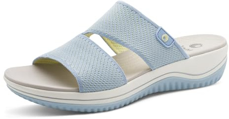 Jana Coshy Original – Die Hallux-freundliche Pantolette 8-27270-43 blau Sky H-Weite