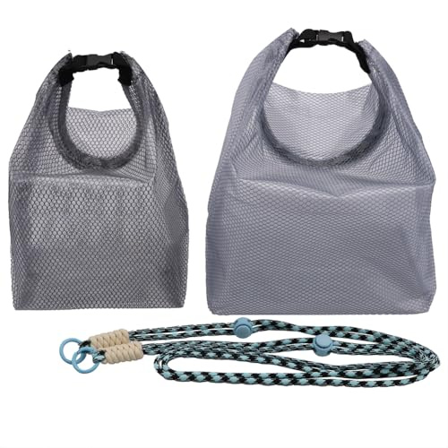 WJPFZSO 2-teiliges wasserdichtes Kulturbeutel-Set (eine große und eine kleine), breite offene Schnalle transparente Netztasche + Kordelzug, Reise und Schwimmen Make-up Aufbewahrung Gott Waffe