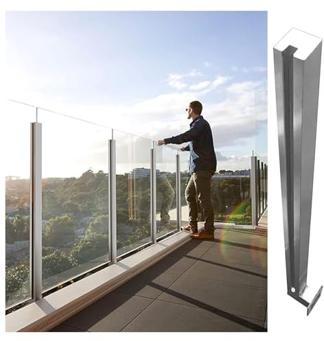Poteau garde corps verre pince Poteaux de balustrade en acier inoxydable pour panneaux de 10-12 mm, terrasse/balcon extérieur pince pour panneaux de clôture de sécurité, support latéral intérieur colo