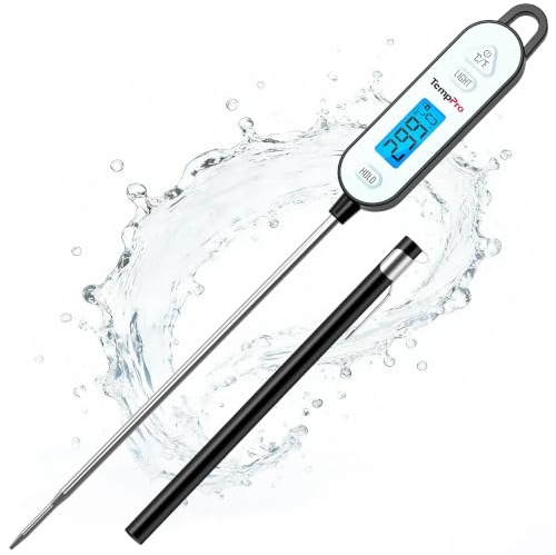 TempPro TP515 Termómetros digitales para carne, retroiluminación | función de bloqueo, sonda impermeable con botón ℃/℉ para cocinar, barbacoa, mermelada, aceite y agua(Anteriormente ThermoPro)