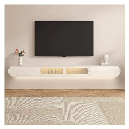 TV Stand Wall Mounted Under TV Stand Floating Console Entertainment Shelf Cabinet with Drawers and Storage TV Console