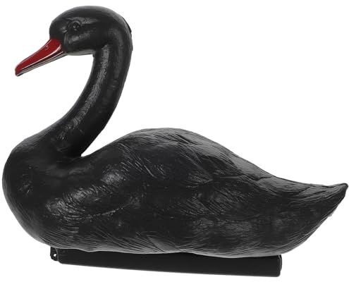 Realistischer Schwan Pooldekoration aus Pe Schwarz für Garten und Balkon | Schwimmende Optik, 3d-dekoration, Farbecht und Langlebig, als Hingucker für Hof und Außenbereich