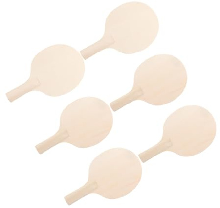 FRCOLOR 6 Pezzi Racchetta da Ping Pong in Legno Non Verniciato per Sport e Allenamento, Tavola Versatile per Competizioni e Gioco Amatoriale