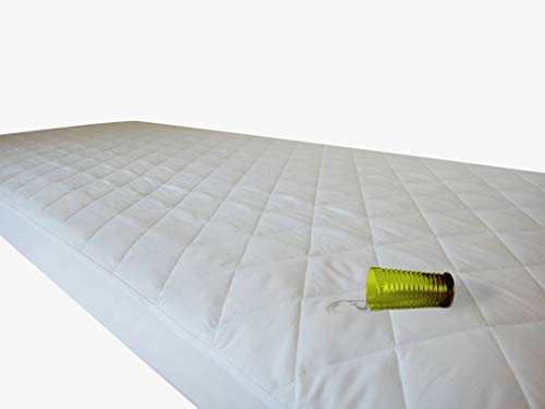 Matratzenschoner EBMS120x200, wasserdichte, Gesteppte Inkontinenzauflage und Matratzenschutz. Anti-Milben Nässeschutz Matratzen-Spannauflage, Unterlage weiß (120x200+30cm)
