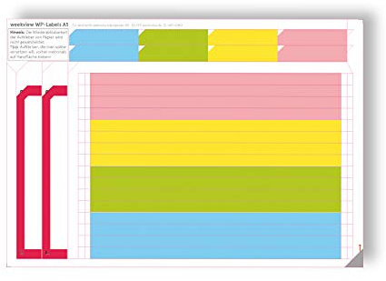 weekview Labels WP-A1 - Zubehör zum A1 Wandplaner abwischbar inkl. 150 Sticker M