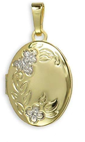 HausderHerzen.de Medaillon 333 Gold Oval Anhänger