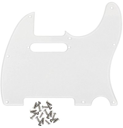 FLEOR 8 Hole 1Ply Transparent TL Pickguard Single Coil Neck Hole Cut Guard Plate with Mounting Screws for U.S./Mexican Standard TL TE Plate Replacement