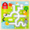 small foot 10589 Schiebe-Puzzle aus Holz mit Huhn, Pferd, Kuh und Ente als Puzzleteile