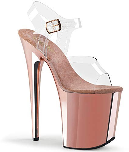 Pleaser FLAMINGO-808 CLR/Rose Gold Chrome UK 6 (EU 39)