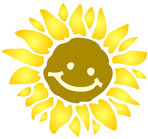 Schablone mit Sonnenblumen-Motiv, groß, wiederverwendbar, für Kinderzimmer, Wandschablonen für Papierprojekte, Wände, Böden, Stoff, Möbel, Glas, Holz usw. M