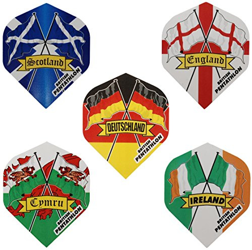 Bullydarts Pentathlon Country Standard Shape Dart Flights - Country Flag Flights (10 Sets, Scotland)