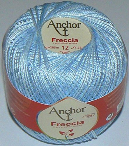 50g Anchor Freccia - Farbe: 1212 - Verlauf hellblau/weiß - Stärke 12