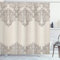 ABAKUHAUS taupe Tenda da Doccia, Retro delicato pizzo come, Tessuto Set di Decorazioni per il Bagno con Ganci, per la vasca da bagno, 175 cm x 220 cm, taupe