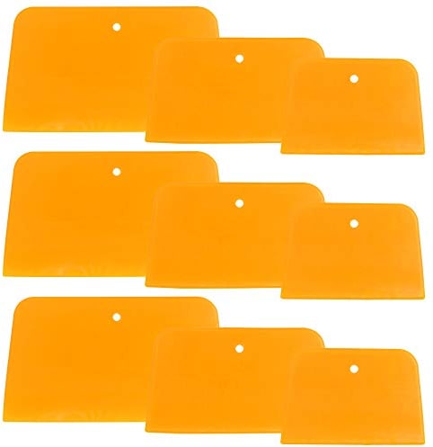 SourceTon 9 Stück Karosseriefüller Spachtel Auto Karosserie Spachtel 10,2 cm, 12,7 cm, 15,2 cm, wiederverwendbar Kunststoff Spreader zum Auftragen von Spachtelmasse, Lasuren, Fugen und Farbe