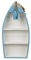 Bootsregal maritim weiß mit Fischen H:42 cm - Standregal, Badezimmerregal, Holzregal, Shabby Look