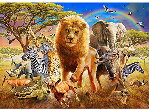 5D Diamond Painting Diamant Malerei Painting Bilder, Wowdecor Löwe König Elefant Vögel Tiere Full Set Groß DIY Diamant Gemälde Malen Nach Zahlen