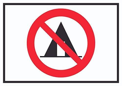 HB-Druck Zelten verboten Symbol Schild A0 Rückseite selbstklebend