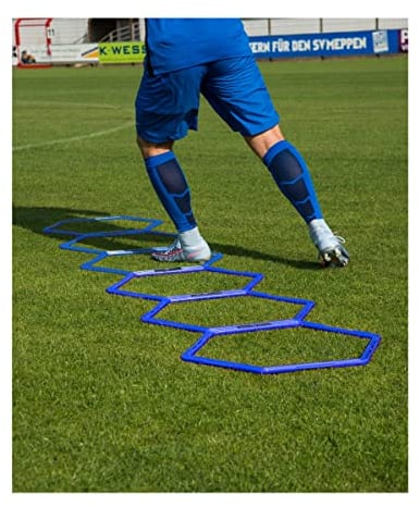 Cawila Koordinationsleiter Hexa-Hoops, 6er Set, blau