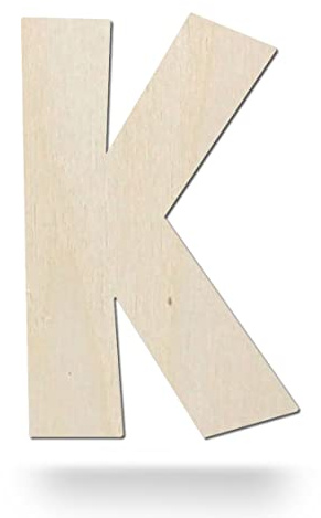 Kleenes Traumhandel Holzbuchstaben - Buchstabe aus Holz - Buchstaben für Türbeschriftung - Alphabet aus Holz für Kinderzimmer, Wohnzimmer u.v.m. - (15 cm, Großes K)