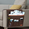 SIMBOOM Sofa Organizer Fernbedienung Halter, Betttasche Anti-Rutsch Nachttisch Caddy Aufbewahrungstasche für Telefon Zeitschrift Bücher Brille - Kaffee