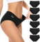 PULIOU Unterhosen Damen Baumwolle Stretch Unterwäsche Frauen Slips Mittel Taille Atmungsaktiv Panties Hipster Mehrpack 6er Pack, Schwarz L