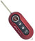 Nordecco Glänzende Schlüsselanhänger-Schutzhülle für Fiat 500C 500-500L Abarth Grande Punto Brava Panda Stilo Linea (rot)