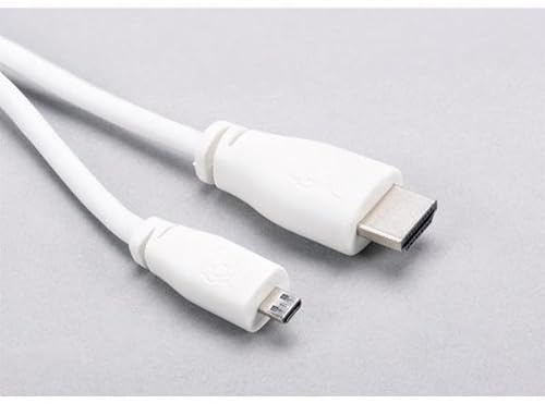 Raspberry Pi Micro HDMI - HDMI Cable (White, 2m)