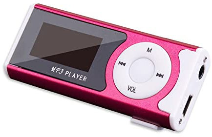 ZXNQ Lecteur MP3 de Sport Portable, Mini Lampe de Poche Back Clip Walkman étudiant, avec Casque et Carte mémoire,Rose,4GB