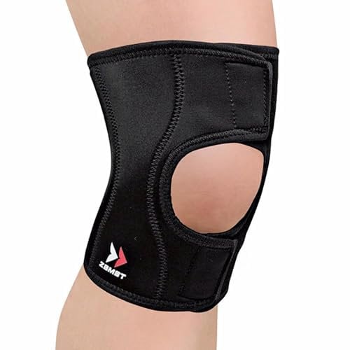 Zamst EK-1 Knee - Ginocchiera Regolabile Leggera per Sostegno del Ginocchio - Tutore a Compressione, Design Full Open, Confortevole e Traspirante - Ideale per Camminata e Trekking (M)