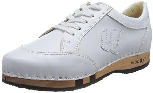 woody Damen Abby Holzschuh, Weiss, 39 EU