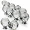 ZENO 30MM Clear Crystal Diamond Glass Door Knobs Handle Cupboard Pull Drawer Kitchen Cabinet Drawer Knob + Screw Set Home Decorating for Bedroom Furniture, Bedside Cabinet, Dresser Unit and Chest (12)