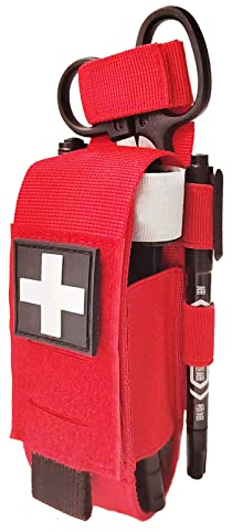 Taktischer Tourniquet-Taschen-Halter, TQ-Tourniquet-Etui, Trauma, medizinische Scherentasche (rot)