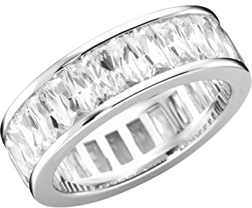 Giorgio Martello Milano Ring Mit Weißen Zirkonia, Silber 925 Weiss, 50 925 Sterling Silber
