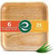ECO SOUL 25 Disposable Palm Leaf Plates 6”(15cm) Square Small Bamboo Plate I Eco Friendly, Biodegradable, Compostable Heavy-Duty Plate, Wooden Plates for Party & Events I Microwave & Oven Safe