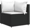 vidaXL Garten Ecksofa, Gartensofa mit Kissen Stahlrahmen, Modular Sofa für Garten Terrasse, Gartenmöbel Loungemöbel, Schwarz Poly Rattan