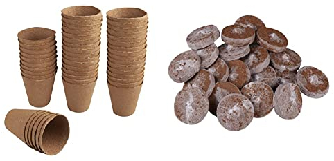 Windhager Anzucht-Töpfe & Anzuchtquelltabs, Quelltabs, Kokos-Quelltabletten zur Anzucht von Stecklingen, Aussaaterde, Kokoserde gepresst, torffrei, 100 Stück, 3,5 cm, 04342, Braun