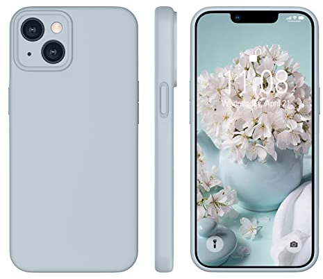 WXX iPhone 13 Hülle Silikon Case, Hanyhülle iPhone 13 Ultra Dünn mit Microfiber, Flüssig Silikon Gel Gummi Kratzfeste Schutzhülle Matt Hülle für iPhone 13 6.1'' 2021 Baby Blau