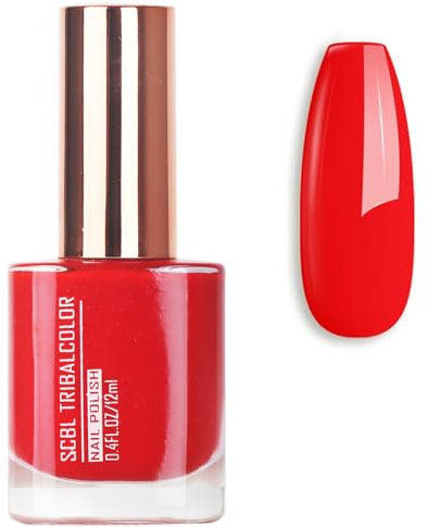 Quick Dry Red Nail Polish - Long Lasting Chip Resistant Varnish for DIY Nail Art Manicure at Home - No UV Needed