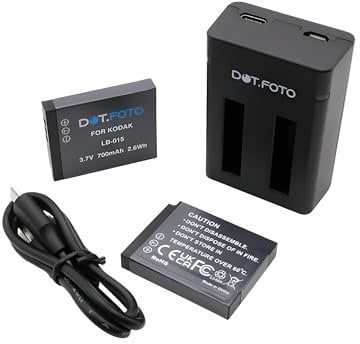 Dot.Foto LB-015 Premium 700mAh Battery (2-Pack) and Dual USB Charger for Kodak PixPro WPZ2