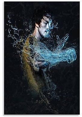 MUTYNE China Kung Fu Star Bruce Lee Poster Dekorative Malerei Leinwand Wandkunst Wohnzimmer Poster Schlafzimmer Malerei 08x12inch(20x30cm)