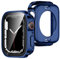 ZZDZZ [2 Pezzi] 2 in 1 Cover Compatibile con Apple Watch Series 9 8 7 45mm con Vetro Temperato, Rigida PC 360 Protezione Completa Custodia Protettiva per iWatch 45mm (Blu)