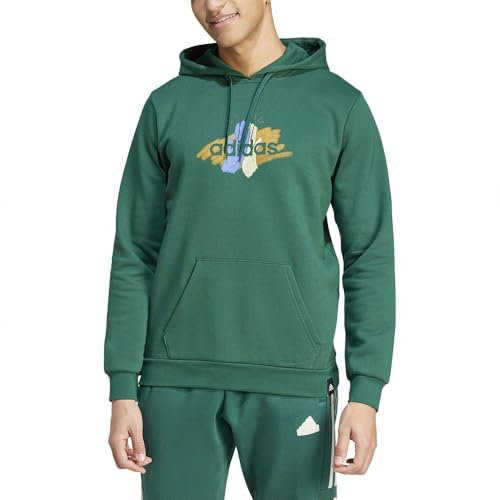 adidas Hombre Codes Graphic Hoodie, Collegiate Green, M