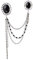 Broche de luxe pour homme avec pampilles noires royales, as description, Plastique