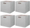 BinWhiz 4 Pack Collapsible Linen Storage Cubes - 33x33x33 cm Fabric Bins for Kallax Shelves, Cabinet, Bookcase, Closet - Versatile Home Organizer Boxes for Decor and Laundry (Grey)