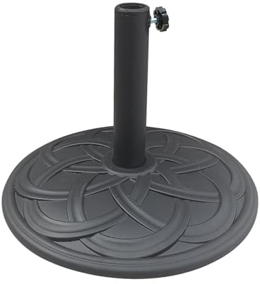 My Garden Parasol Base 9KG Black Cast Iron Effect Canopy Umbrella Holder Base Heavy Duty Cantilever Base With Adjustable Knob Suitable For All Surfaces Ideal For Outdoor Garden Patio Decking