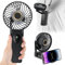 YiWeel USB Handheld Fan Battery Powered, 4000mAh Rechargeable Hand Held Fans with LED Digital Display, Portable Small Desk Fan Folding, Silent Electric Hand Fan Personal Travel Fan