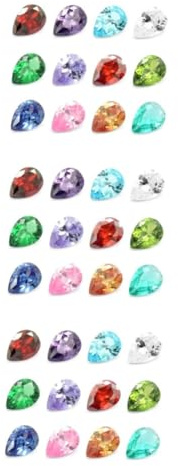 Amosfun 36stücke Bunte Tropfen-Form Schmucksteine Für Bastelprojekte Und Kinderaktivitäten Für Dekoration Scrapbooking Und Kunstprojekte