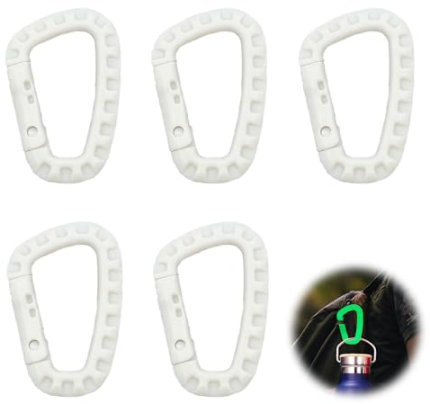XCSJ 5 Pcs Karabiner Clip D-Form, Leuchtende, Kunststoff Taktischer Karabinerhaken Rucksack Karabiner Clip Verschluss Tragbare Karabiner Schlüsselanhänger Für Outdoor, Wandern, Camping (Grün)