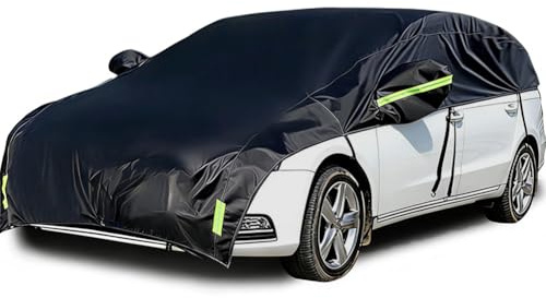 Konnfeir Halbgarage für Auto Windschutzscheibe Abdeckplane Winter Sommer Autoabdeckung wasserdicht Auto halbgarage Staubdicht Schneefest 210D Polyester mit dünner Baumwolle (MPV)