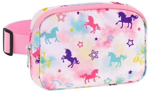 Kinder Gürteltasche Mädchen Bauchtasche - Einhorn Gürteltasche mit verstellbarem Bund 51–90 cm Mädchen Gürteltasche Einhorn mehrere Fächer Gürteltasche Mädchen Einhorn Geschenke